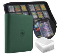 Toploader Álbum de tarjetas coleccionables para 288 toploaders, 108 cargadores superiores incluidos, cubierta de poliuretano de alta calidad, carpeta de tarjetas para carga superior rígida de 3 x 4