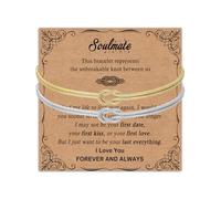 Toplstud Pulseras para parejas, pulseras de plata y oro a juego para parejas, aniversario de San Valentín, regalos de cumpleaños para novio, novia, alma gemela, regalos de relación a larga distancia