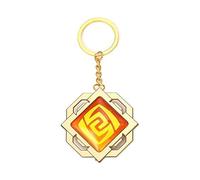 TopLucky Genshin - Llavero luminoso con diseño de juguete de impacto Liyue Vision Geo llavero dorado con figura de juego, llavero con colgante de personaje Genshin