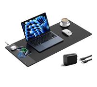 TopMade Alfombrilla de mouse de carga inalámbrica, alfombrilla de mouse para juegos en casa y oficina, almohadilla de escritorio grande con superficie ultrasuave, base antideslizante, alfombrilla de