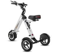 TopMate ES32 Triciclo Electrico Adultos 3 Ruedas Plegable con Asiento, Triciclo Eléctrico de Peso Ligero con Función Inversa y Interruptor de Llave, Neumático de 10" para Viajar