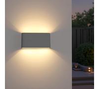 Topmo-plus 12w aplicque pared al aire libre moderno LED luz Arriba abajo Focos pared balcón Diseño curso iluminación para escalones IP65 COB aluminio 1320LM Gris blanco cálido