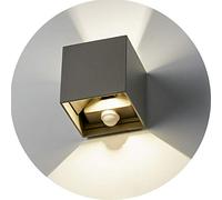 Topmo-plus 12w Bañadores de pared Sensor Movimiento Focos pared Arriba y Abajo orientable / interior / exterior Puri COB / moderno Iluminación al aire libre apliques aluminio Diseño 4000K 10CM (Gris)