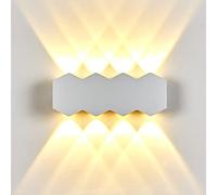 Topmo-plus LED applique murale imperméable Luminaire mural cour Lampe murale terrasse exterieur Aluminium / 8W bridgelux COB/Up cuisine, salon, Hall, club,café, hotel romboide (Blanc/Blanc chaud)