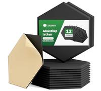 Topnaca 12 placas acústicas, 30 x 26 x 0,9 cm, absorción de sonido con aislamiento acústico como protección de pared autoadhesiva de fieltro, para habitación, oficina, estudio, dormitorio, habitación