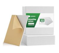 Topnaca 12 placas acústicas, 30 x 30 x 0,9 cm, absorción de sonido con aislamiento acústico como protección de pared autoadhesiva de fieltro, para habitación, oficina, estudio, dormitorio, habitación