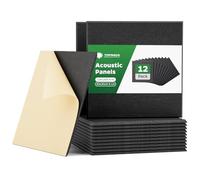 Topnaca Paquete de 12 paneles insonorizantes, hexagonales de 30 x 26 x 0,9 cm, paneles de insonorización autoadhesivos de alta densidad para pared, estudios de grabación, hogar, oficina (color negro)