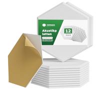 Topnaca Paquete de 12 paneles insonorizantes, hexagonales de 30 x 26 x 0,9 cm, paneles de insonorización autoadhesivos de alta densidad para pared, estudios de grabación, hogar, oficina
