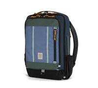 Topo Designs Global Travel Bag - Bolsa de viaje de 30 a 40 litros, paquete versátil compatible con equipaje de mano, 3 opciones de transporte, funda externa para portátil, Azul piedra/bosque, 30L US