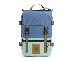 Topo Designs Rover Pack - Mochila EDC, excursiones de un día, senderismo, diseño icónico de Denver, Fair Trade + Bluesign, Piedra azul/verde ceniza, talla única, Rover Pack Mini
