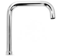 Topolenashop Caña de repuesto para grifo de cocina 24 cm - Pico giratorio y direccionable con diseño cuadrado, desarrollo 19,7 cm, salida Ø23 mm, base Ø27,5 mm para fregaderos monoagujero compatibles