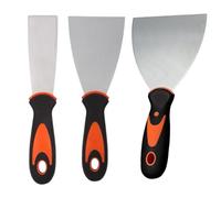 Topolenashop Juego de 3 espátulas de acero inoxidable 50 mm 75 mm 100 mm | Rasqueta para estuco, yeso, yeso y reparaciones de pared | Llana profesional con mango ergonómico GS-36182