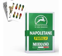 topolenashop Modiano Family 80000344 - Cartón napolitano napolitano de juego - Baraja regional de cartón dúplex reforzado 410 g/m² - Escoba Briscola Tresette - 100% Made in Italy