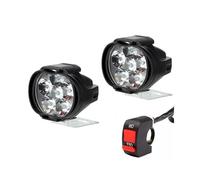 TOPOLVLCKC Faro Delantero Moto Faros Delanteros Universales Para Motocicleta De 12V Luz Delantera Trabajo Superbrillante Lámpara LED Antiniebla 1500LM (S)
