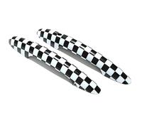 TOPOLVLCKC Juego De 2 Pegatinas Para Manija De Puerta De M&ini C&ooper S JCW F56 F57, Color Negro Brillante, Accesorios Exteriores Para Estilizar El Coche. Manijas Puerta(Checker,With only Light)
