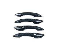 TOPOLVLCKC Para Elantra CN7 2021 2022 2023 Avante I30 Sedán, Cubierta De Manija De Puerta Cromada De Fibra De Carbono Negra Brillante, Accesorio Adhesivo Manijas Puerta(2 Smart hole carbon)