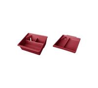 TOPOLVLCKC Para P&orsche Cayenne 2024 2025, Consola Central, Compartimento De Almacenamiento Superior E Inferior, Bandeja, Organizador De Reposabrazos Central Auto Center Console(Red 2PCS)
