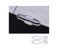 TOPOLVLCKC Tira De Moldura Para Manija De Puerta Exterior De Coche, Protector De Cuenco, Pegatina, Compatible Con Mustang 2024-2025, TAJIAN Manijas Puerta(Silver)