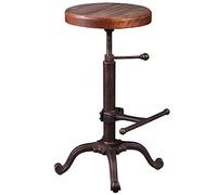 Topower Taburete industrial retro vintage de madera para tractor de cocina, giratorio, altura ajustable (cobre)