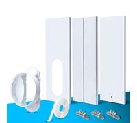 TOPOWN 3 Piezas Kit de Ventana Aire Acondicionado Portátil, Placas de Sellado de Ventana Corredera de Aire Acondicionado Portátil, Adecuado para Tubos de 5"/5,9" de diámetro, con Adaptador de Ventana