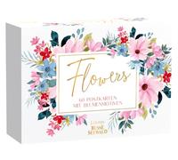 TOPP Flowers. 60 tarjetas postales con motivos florales: caja de cartón de alta calidad, 60 tarjetas postales con diseño impreso, parte trasera con líneas de dirección