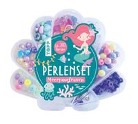 TOPP Juego de perlas de sirena: más de 500 cuentas de colores, conchas y estrellas de mar, colgantes de ballena y sirena