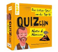 TOPP QUIZehn - Naturaleza & Nonsens. El Juego astuto para los 10 Mejores Juegos de Fiesta con 100 Preguntas ingeniosas sobre Las curiosidades de Nuestro Planeta, Amarillo