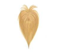 Topper con flequillo, tope de clip para mujer, cabello humano Remy real, base de seda, parte central, toupet para el cabello más fino agrega volumen al cabello (8 pulgadas, rubio oscuro)