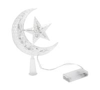 Topper de árbol de luna y estrella | Adorno de árbol de Navidad con diseño de estrella y luna | Adornos de árbol decorativos decoraciones navideñas para fiestas, decoración del hogar y mesa