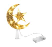 Topper de árbol de luna y estrella | Adorno de árbol de Navidad con diseño de estrella y luna | Adornos de árbol decorativos decoraciones navideñas para fiestas, decoración del hogar y mesa