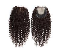 Topper de base de encaje de seda marrón for mujeres, cubierta de cabello humano Remy real rizado con peluca de peluquín superior frontal para mujeres encantadoras(12 inch,7x7inch)