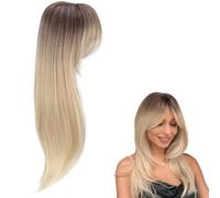Topper de cabello con flequillo 360 ° 3D Cubierta Toppers para mujeres 18 Topper de cabello natural con figura ocho Glustos Fluffy Toppers Piezas para el con una pala de en flequillo