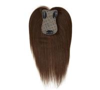 Topper de cabello humano con clips, máquina Remy, for mujer, natural, for cabello fino, de una sola pieza, 7 x 11 cm(Medium Brown,12 inch)