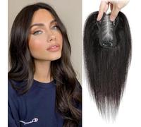 Topper de cabello humano para mujer, corona de toppers para pelucas cortas, postizos para cabello fino, 100% cabello humano real, clip para el cabello (2#)