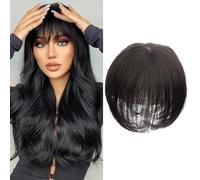 Topper de cabello, peluca de cabello humano de 7.9 pulgadas con intranet transpirable y cubierta de 360 °, negro natural para mujeres diariamente, clavijas
