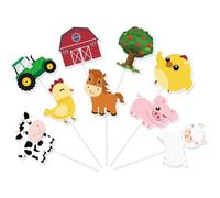 Topper de Cupcake de Granja 36 PCS Decoraciones de Fiesta de Animales de Granja para Baby Shower de Cumpleaños para Niños Cake Toppers Picks Favores de Fiesta