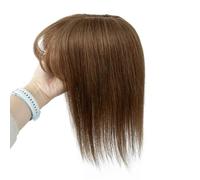 Topper for capelli umani da donna con frangia a 360°, 8x12 cm, base in seta, 3D, for uso diario Extension per capelli per capelli (35 cm, Light Brown)