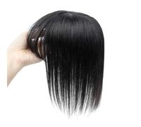 Topper for capelli umani da donna con frangia a 360°, 8x12 cm, base in seta, 3D, for uso quotidiano Extension per capelli per l'uso quotidiano Extension per capelli per capelli (35cm, Natural Black)