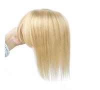 Topper for capelli umani da donna con frangia a 360°, 8x12 cm, base in seta, 3D, for uso quotidiano Extension per capelli per capelli (20 cm, Dark Blonde)