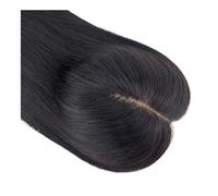 Topper for capelli veri da 14 pollici per donne con capelli diradati, clip in topper con base in seta e parte traspirante for capelli Extension per capelli (Natural Black,13x15cm)