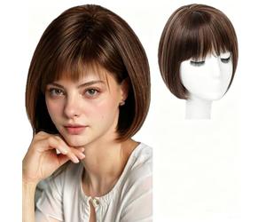 Topper For Hair Con Clip De 11 Pulgadas Flequillo - Pieza Voluminizadora Invisible, Ligero 80 G, Uso Todos Los Días, Adecuado Para Todas Las Formas De La Cara (B)