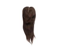 Topper for mujer, cabello humano real, base mono de 5 "x 6" con clips antideslizantes for cubrir cabellos adelgazantes grisáceos Suave y Natural(4,16 inch)