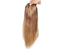 Topper for mujer, cabello humano real, base mono de 5 "x 6" con clips antideslizantes for cubrir cabellos adelgazantes grisáceos(P4-27,16 inch)