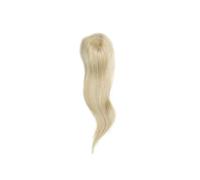 Topper for mujer, cabello humano real, base mono de 5 "x 6" con clips antideslizantes for cubrir cabellos adelgazantes grisáceos Suave y Natural(P18-613,16 inch)