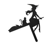 Topper Marco de Puerta de Madera - Signo de Suspensión de Halloween, Obra de Esqueleto de Bruja añade Un embrujado | para la Casa del Porche de