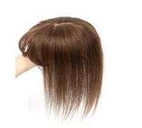 Topper para cabello humano con flequillo para mujeres con cabello adelgazado, cobertura de 360° 8 x 12 cm Base cutánea Posticci Extension para el cabello (8 pulgadas, marrón claro)