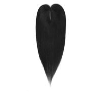 Topper para cabello humano de 12 pulgadas para mujeres con cabello adelgazado, tamaño base 7 x 11 cm con 3 clips extensiones de cabello (negro natural)