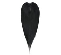Topper para cabello humano de 12 pulgadas para mujeres con cabello adelgazado, tamaño base 7 x 11 cm con 3 clips extensiones de cabello (Jet black)