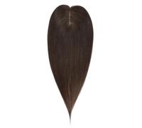 Topper para cabello humano de 12 pulgadas para mujeres con cabello adelgazado, tamaño básico 7 x 11 cm con 3 clips extensiones de cabello (marrón oscuro)