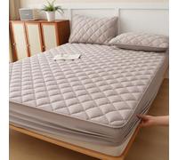 Topper para Colchón Ajustable Protector de Colchon Acolchado 130/140/150/160/170x190cm Cubrecolchon Transpirable Funda para Colchon Sábana Bajera Estira Hasta 30cm de Profundidad(70x200+30cm,Gray D)